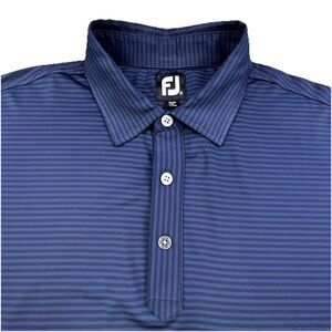FootJoy Golf Polo Shirt Men’s XXL Blue Stripe Performance Stretch Short Sleeve